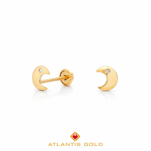 Cercei cu filet Lunette din aur de 14k