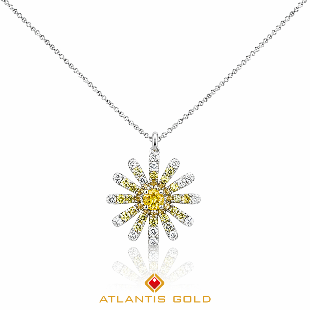 Colier cu safire si diamante Thalia din aur alb de 18K
