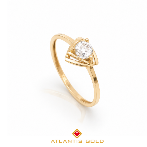 Inel cu piatră zirconia Velvet Spark din aur de 14K