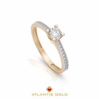 Inel cu pietre zirconia Meliora din aur de 14K