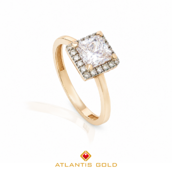 Inel cu pietre zirconia Celine din aur de 14K