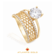 Inel cu pietre zirconia Elysia din aur de 14K