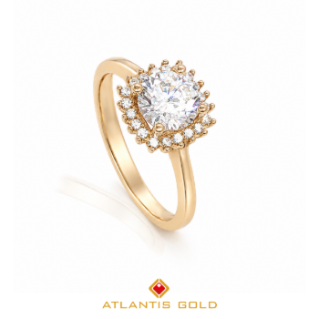 Inel cu pietre zirconia Desire din aur de 14K