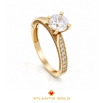 Inel cu pietre zirconia Bloom din aur de 14K