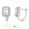 Cercei cu pietre zirconia Bellagio din aur de 14K