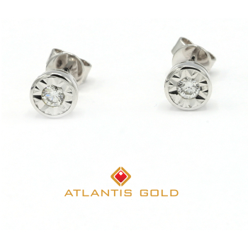 Cercei dama din aur de 18k cu diamant 63124