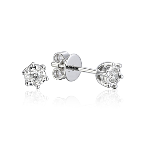 CERCEI DIN AUR ALB DE 18K CU DIAMANTE 71457