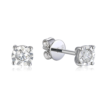 CERCEI DIN AUR ALB DE 18K CU DIAMANTE 71464