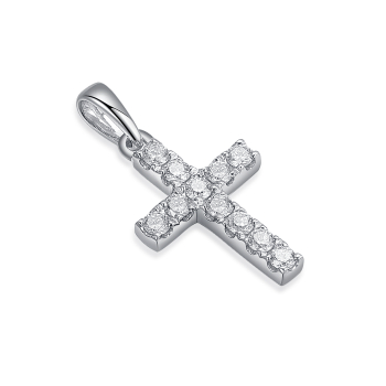 PANDANTIV DIN AUR ALB 18K CU DIAMANTE